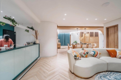 Căn hộ 130m2 với những đường nét uyển chuyển mềm mại