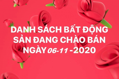 CẬP NHẬT DANH SÁCH CÁC LÔ ĐANG GIAO DỊCH NGÀY 06/11/2020, TẠI HÒA XUÂN ĐÀ NẴNG
