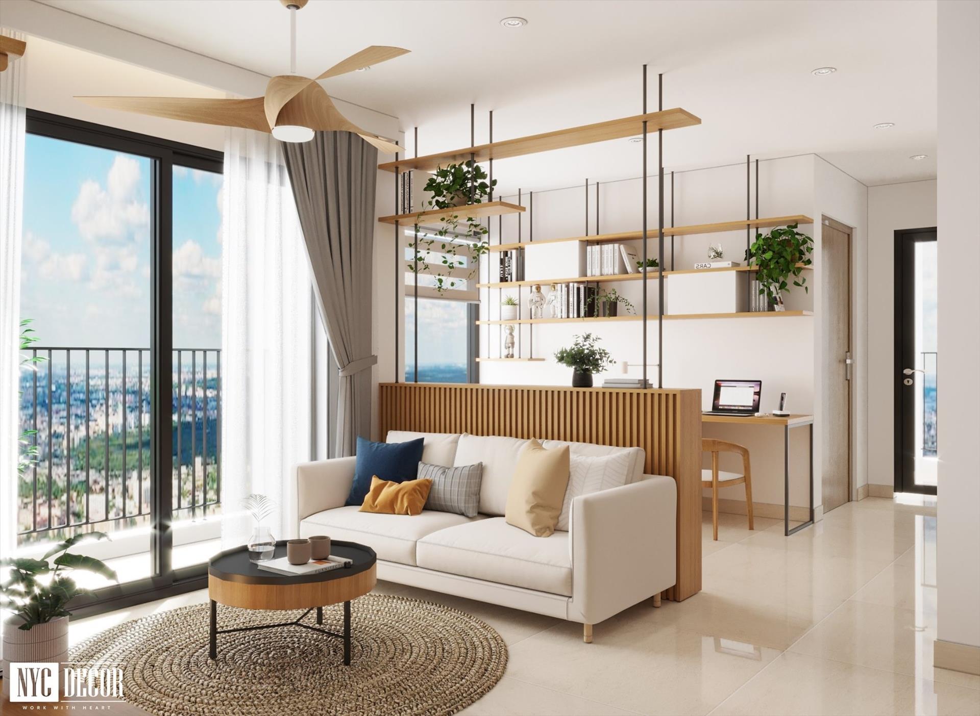 Căn hộ chung cư với điểm nhấn từ các mảng màu đối lập