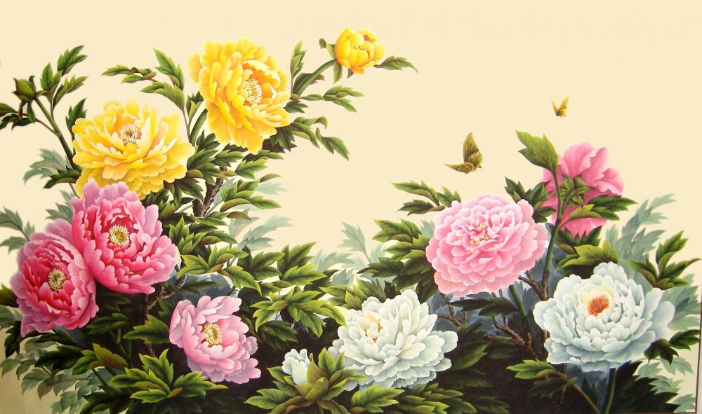 Tranh hoa mẫu đơn